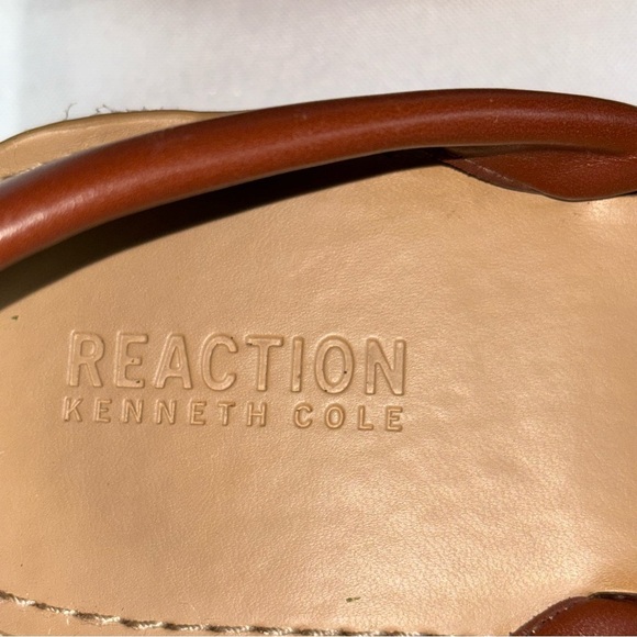 Kenneth Cole Reaction Fine Glass Brown Leather Women's Sandals Size 11 - Picture 5 of 14